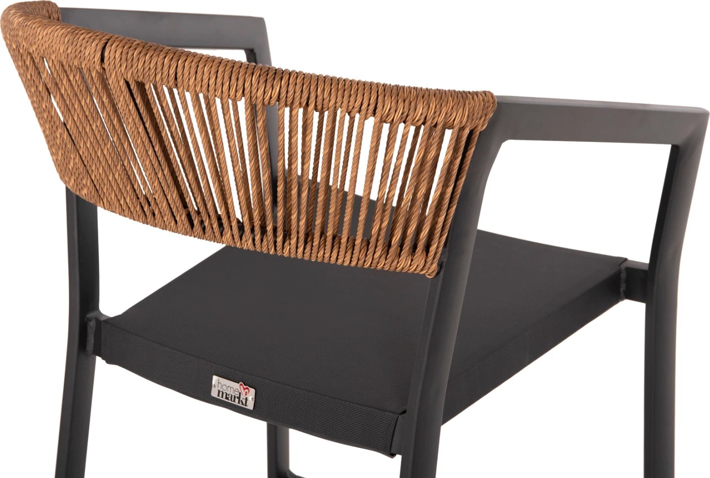 Karrige për bar alumini antracit FH5892.11 lartësi mesatare me krahë-rattan&textline 56,5x57x99,5Hcm