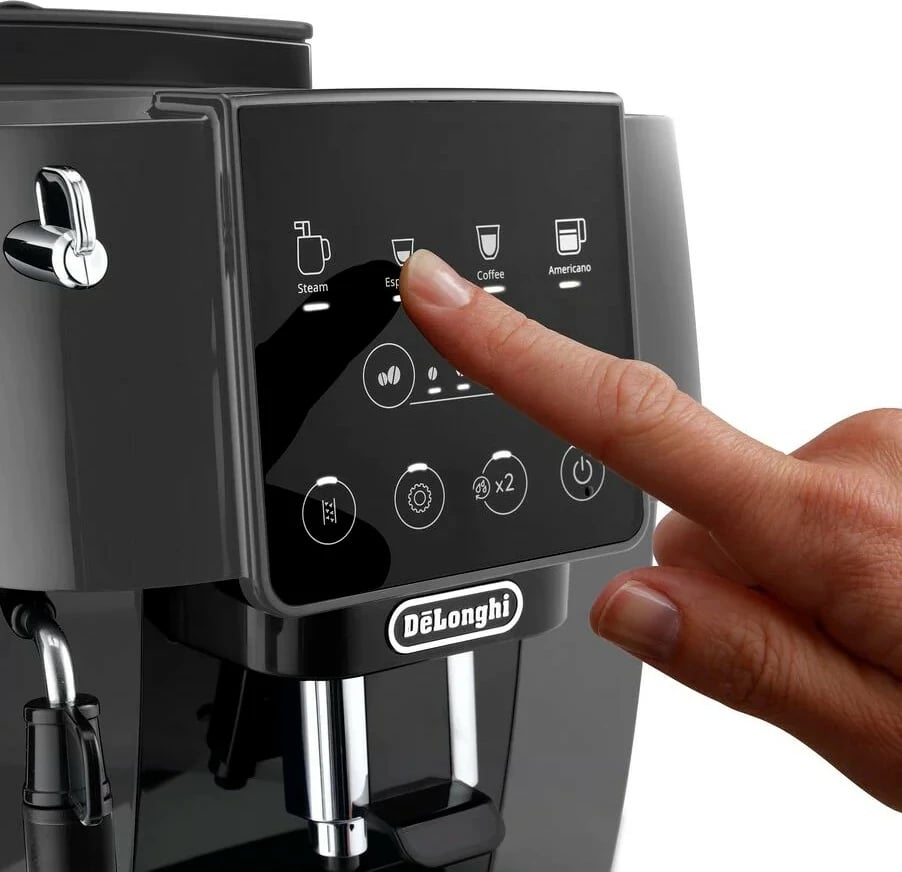 Makinë espresso De’Longhi Magnifica ECAM220.22.GB, 1.8 L, Kokrrat e kafesë, Kafe e bluar, Mulli i integruar, 1450 W, E zezë, Gri