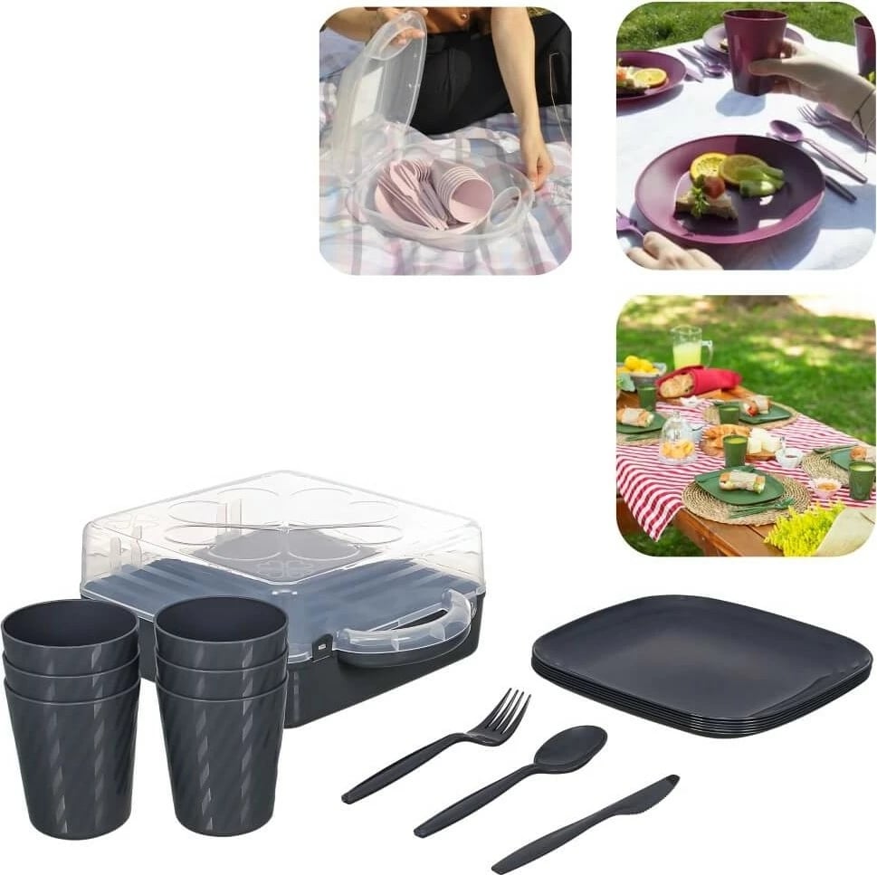 Set pikniku Piev Urve për 6 persona, anthracite