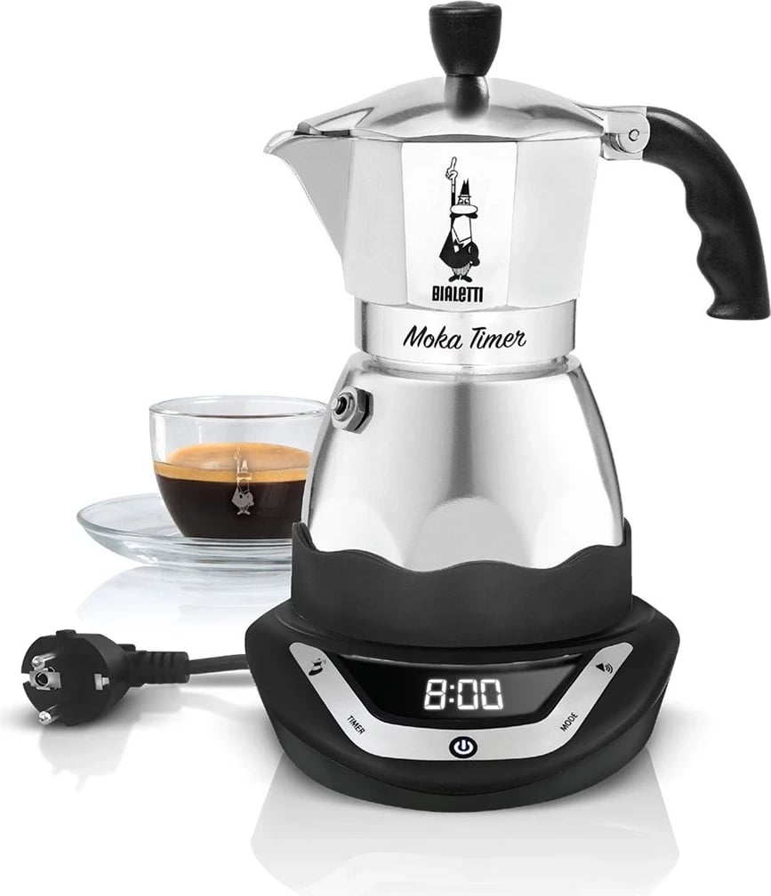 Moka elektrike Bialetti Moka Timer, alumini