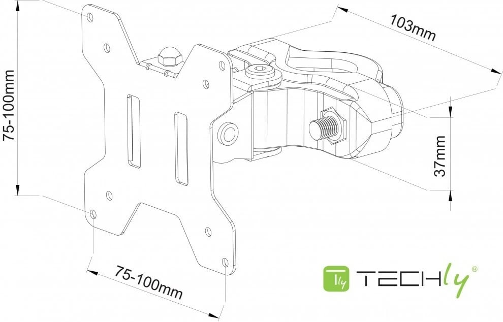 Mbajtëse për televizor Techly ICALCD100BK, 13-30", e zezë