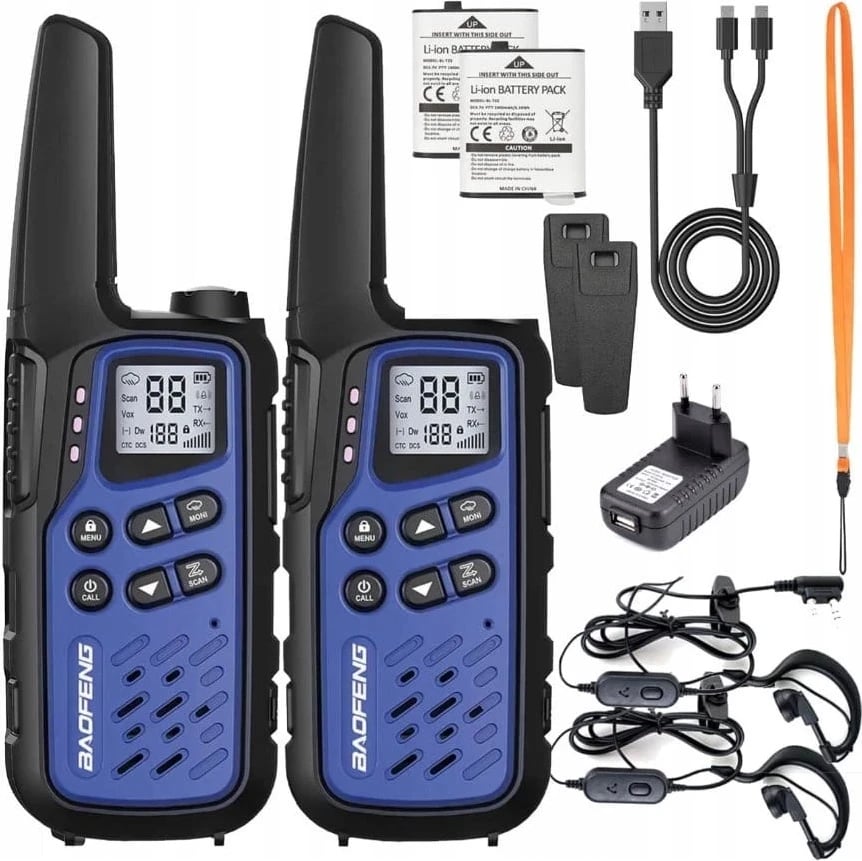 Walkie-talkie BAOFENG BF-T25E, ngjyrë e kaltër