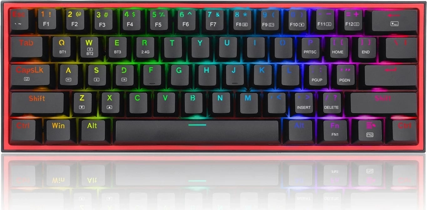 Keyboard Redragon K616 Fizz PRO, RGB, Wireless/Wired, Red Switch, Black