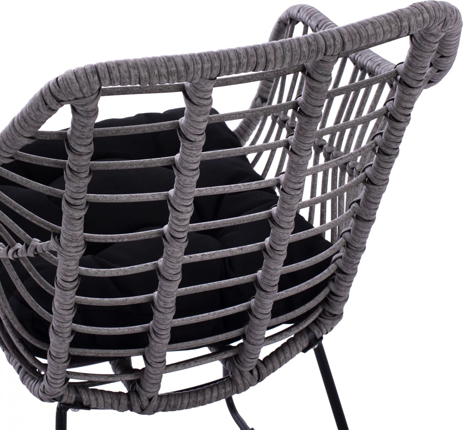 Karrige e jashtme RADIA gri e hapur, wicker, me skelet metalik, FH5300.20, 60x62x84 cm