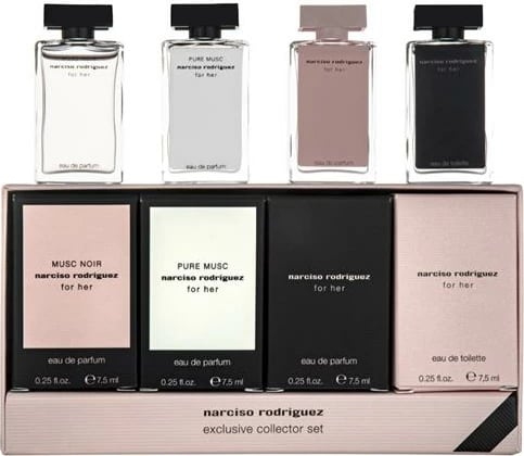 Set Narciso Rodriguez For Her, 3 x EDP 7.5ml, EDT 7.5ml