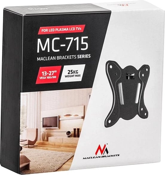 Mbajtëse muri për televizor Maclean MC-715, 13-27", 75x75 100x100