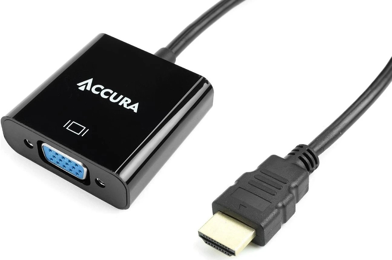 Adapter Accura HDMI > VGA me ngjyrë të zezë + audio