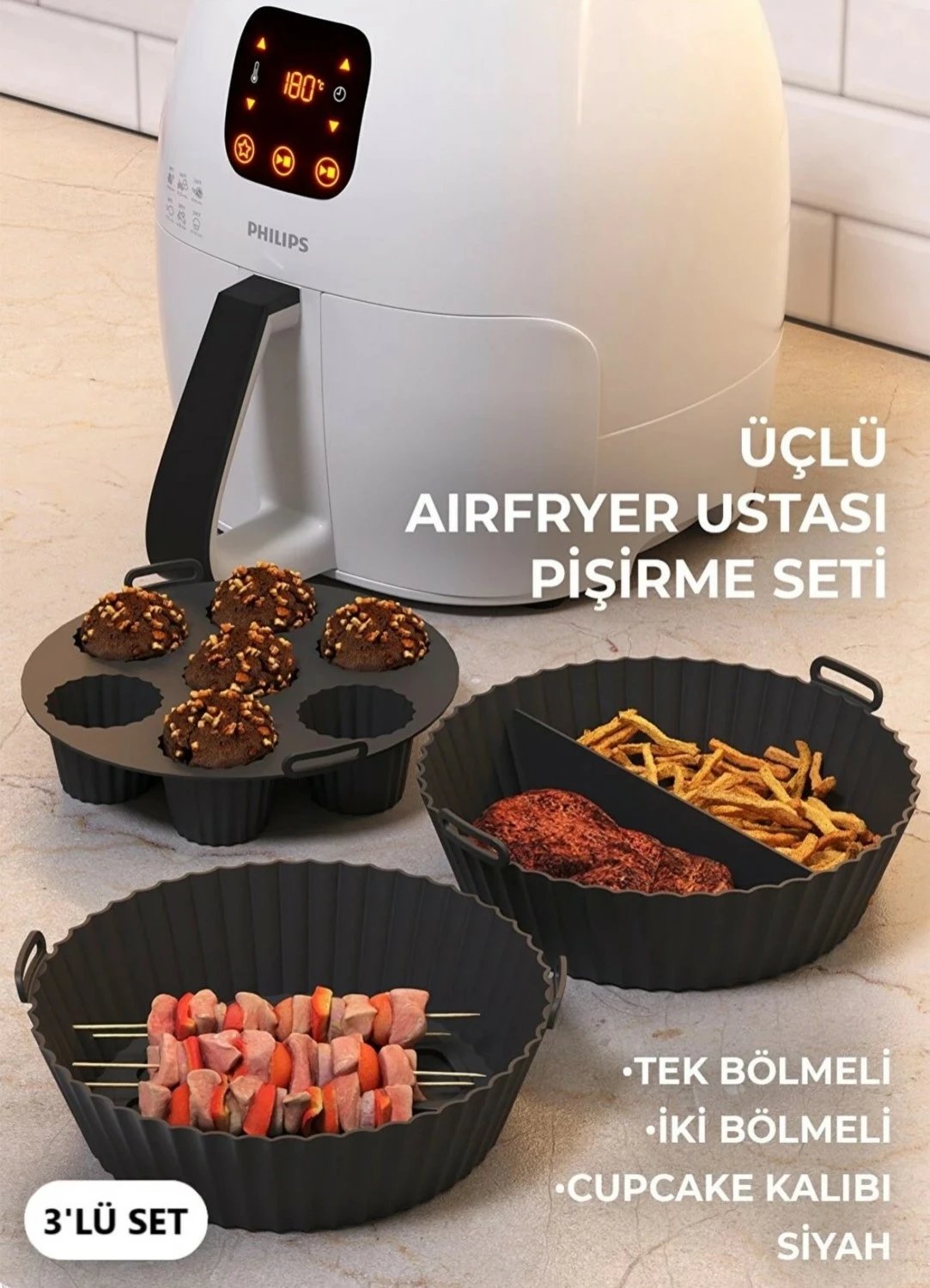 Set për gatim me Airfryer HYD, 3 pjesë