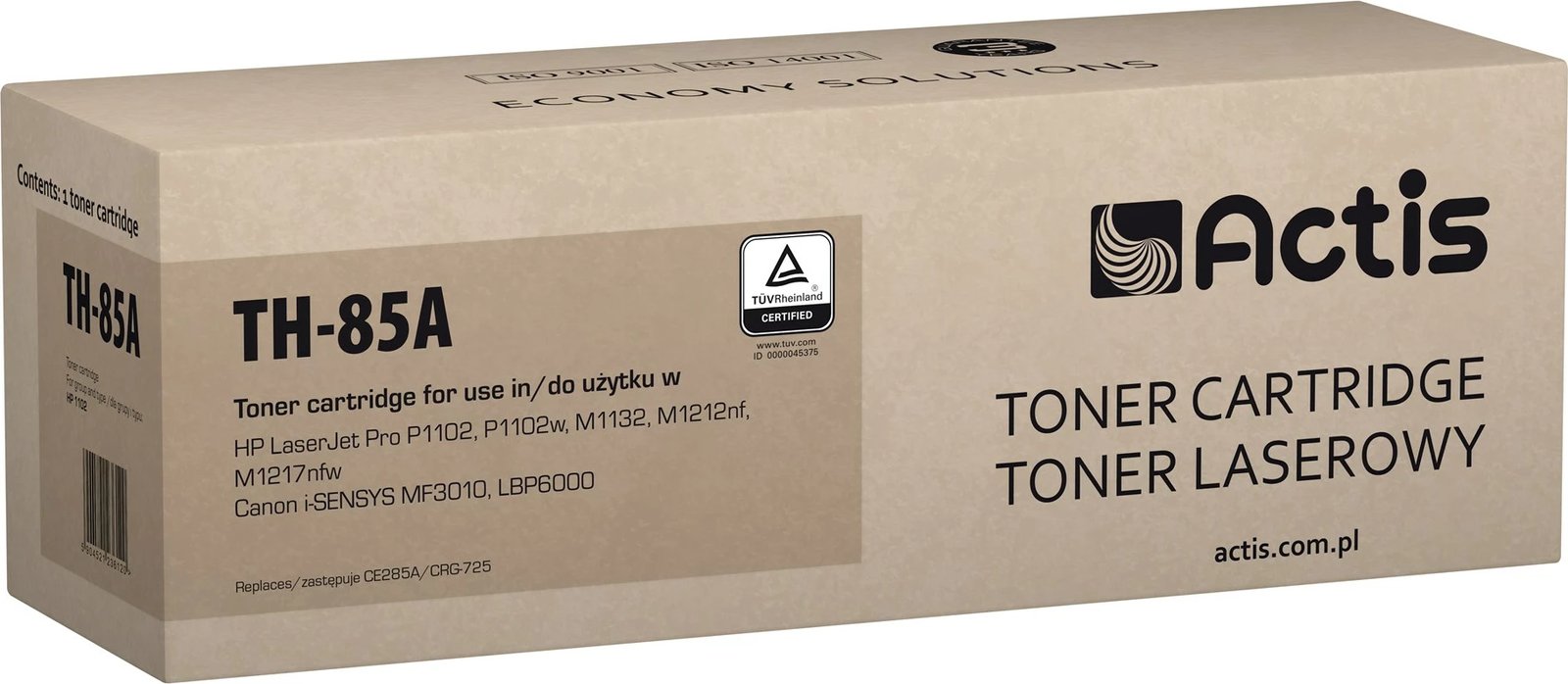 Toner zëvendësues Actis për printer HP, Standard; 1600 fletë, i zi