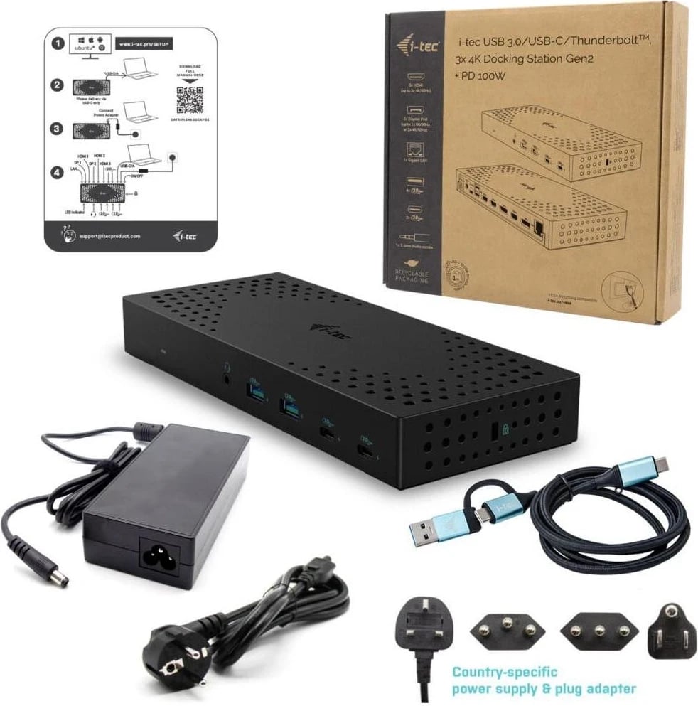 Stacion docking i-tec USB 3.0 Dual, 1x HDMI 1x DVI LAN Audio 6x USB