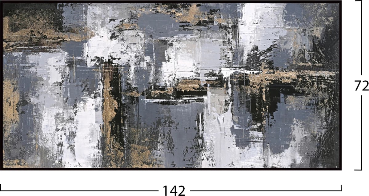 Pikturë muri abstrakte FH4576, kornizë PS e zezë, kanavacë, 142x4.5x72 cm