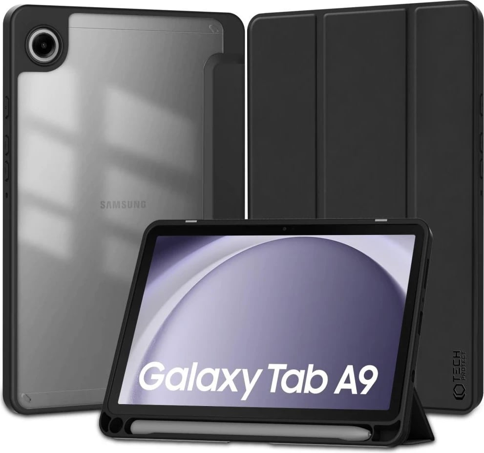 Mbështjellës për Samsung Galaxy Tab A9, Tech-Protect SC Pen Hybrid, 8.7 X110 / X115, ngjyrë e zezë