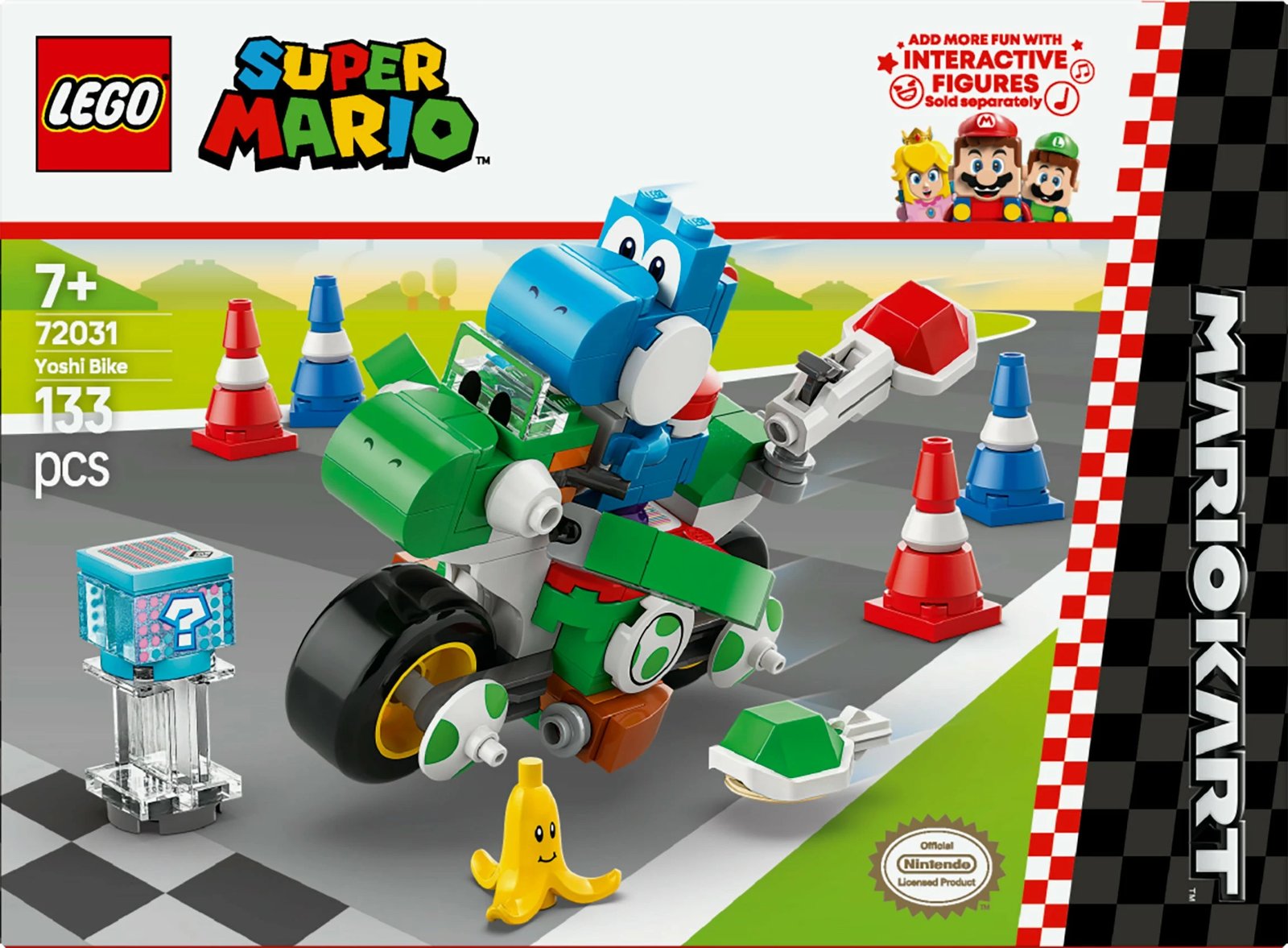 Set ndërtimi LEGO Mario Kart Yoshi Bike, 133 pjesë, shumëngjyrësh