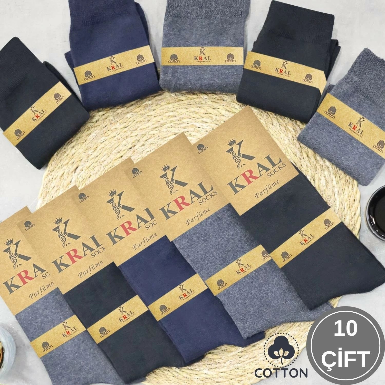 Çorape për meshkuj Kral Socks, 10 copë, blu