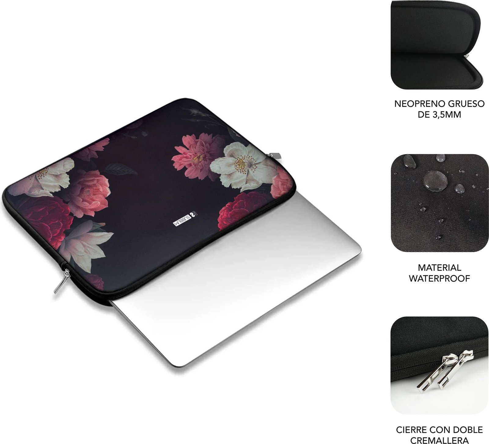 Mbështjellës SUBBLIM NEOPRENE TRENDY SLEEVE 15,6" FLOWERS SUBLS-SKIN151