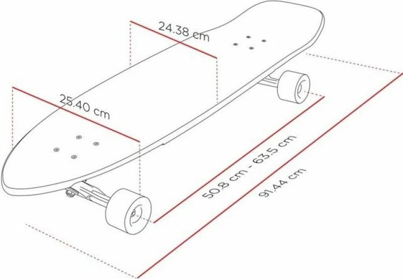 Longboard Street Surfing Freeride 36'', për meshkuj me ngjyra