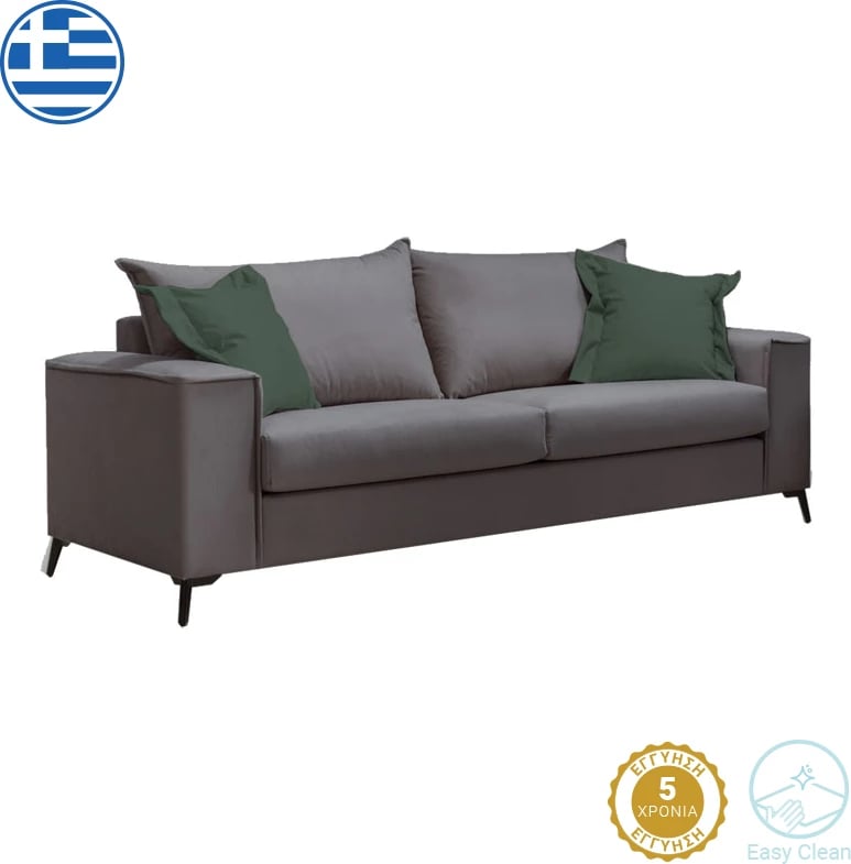 Divan Verona 3 ulëse, anthracite - jastëkët cypress 225x93x100cm