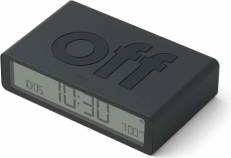 Orë me alarm Lexon Flip+ Classic LR150N0, LCD, USB-C, e zezë