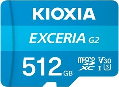 Kartelë memorie Kioxia LMEX2L512GG2, 512 GB, MicroSDHC, Klasë 10, Blu