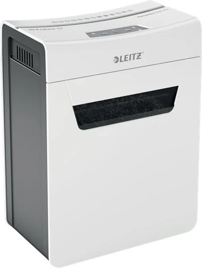 Shredder LEITZ IQ Protect Premium 8X, P4, 8 fletë, shportë 14 l, e bardhë