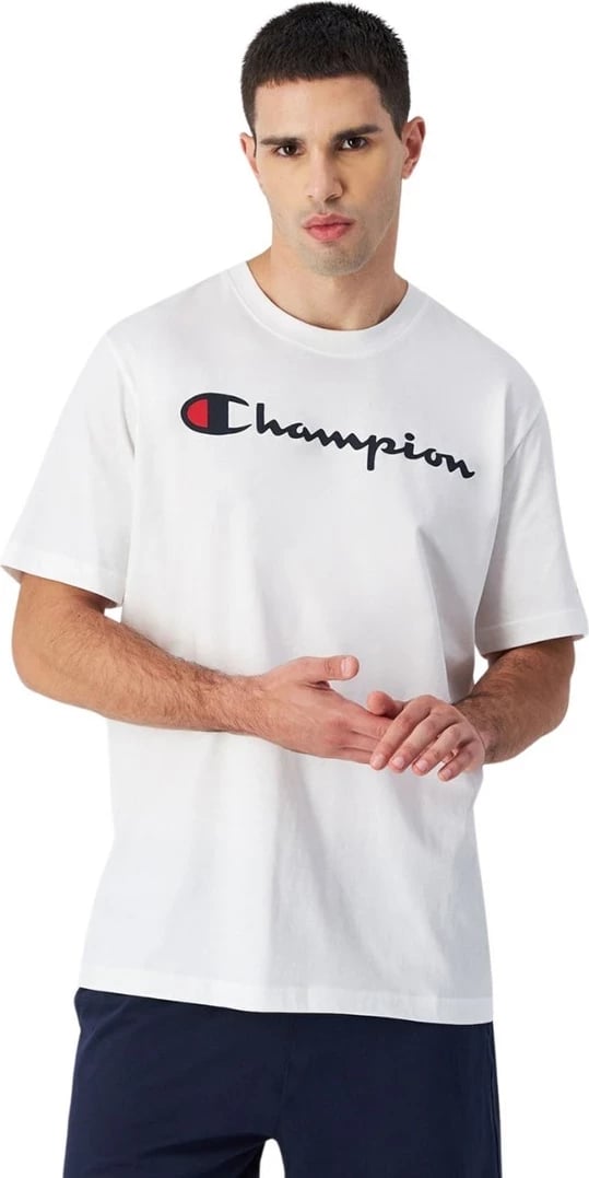 T-shirt Champion SS Tee për meshkuj, e bardhë | XL