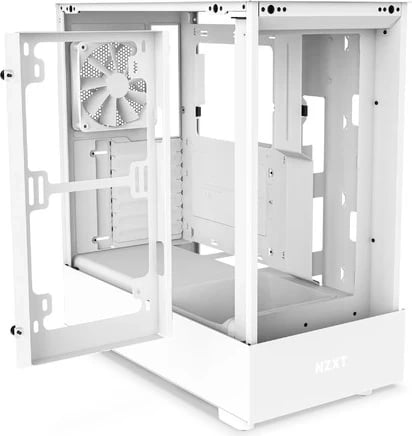 Kasë kompjuteri NZXT H5 Flow, me xham, i bardhë 