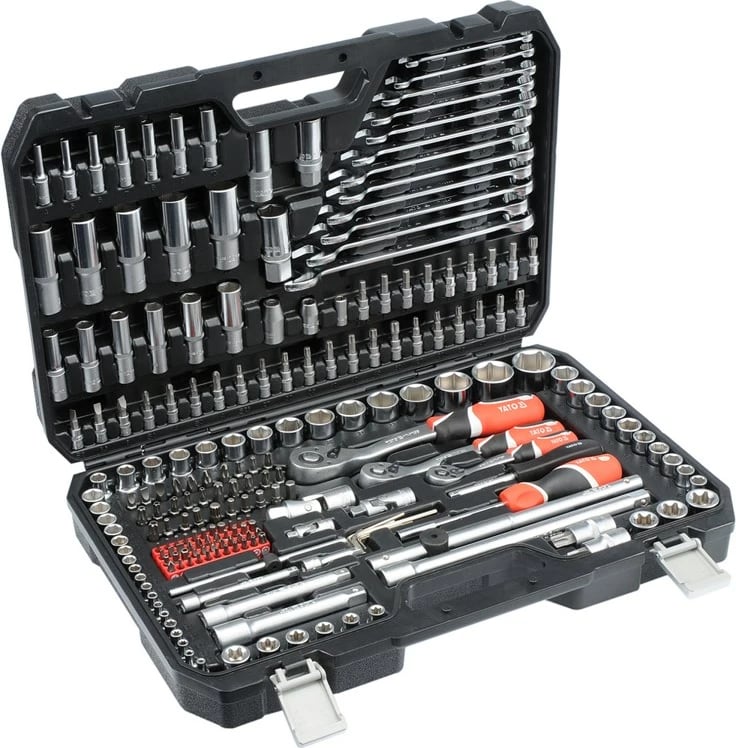 Set veglash YATO YT-38841, 1/4'', 3/8'', 1/2'', 216 pjesë