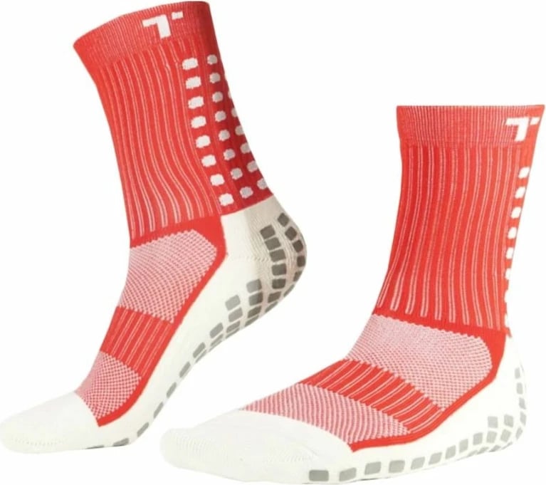 Çorape futbolli për meshkuj Trusox 3.0 Cushion M S737415, të bardha me të kuqe