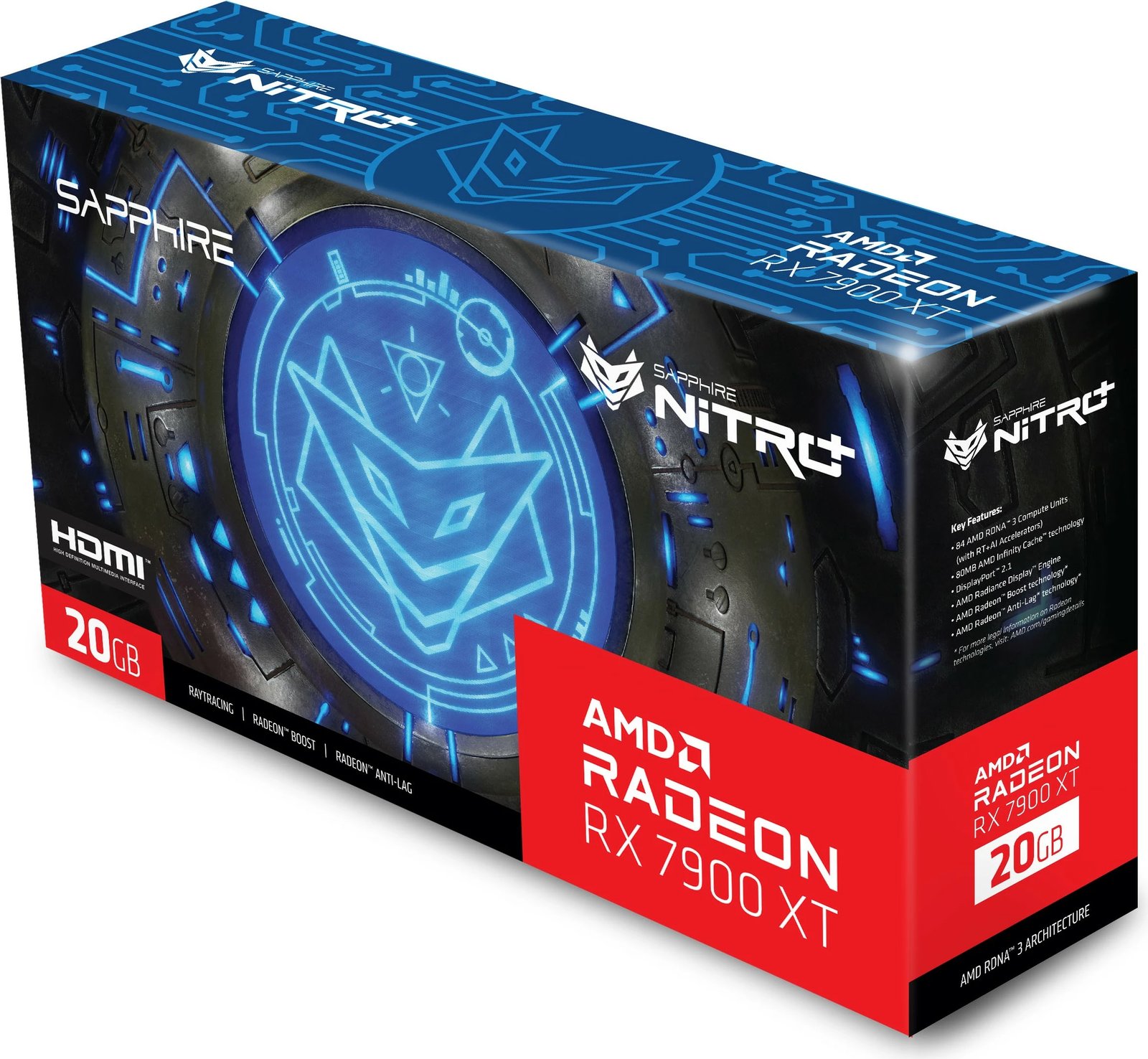 Kartelë grafike Sapphire NITRO+ Radeon RX 7900 XT, 20 GB, GDDR6, PCI Express x16 4.0, ngjyrë argjendi