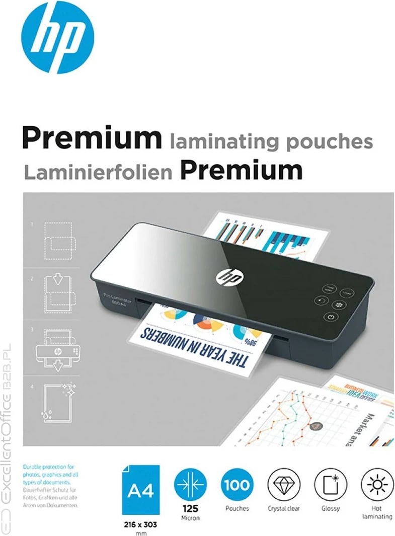 Film laminues HP Premium, A4, 100 copë