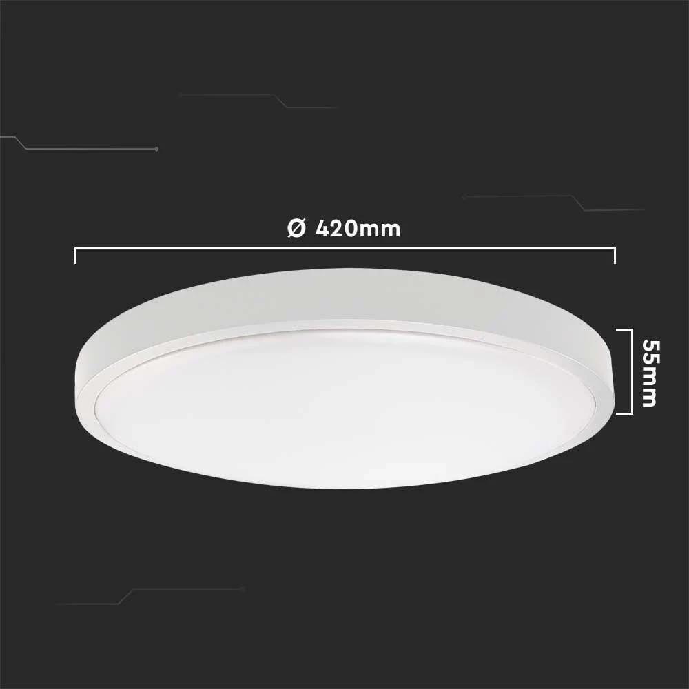 Plafond V-TAC VT-8630W-RD 30W LED IP44 42cm 3000K e bardhë