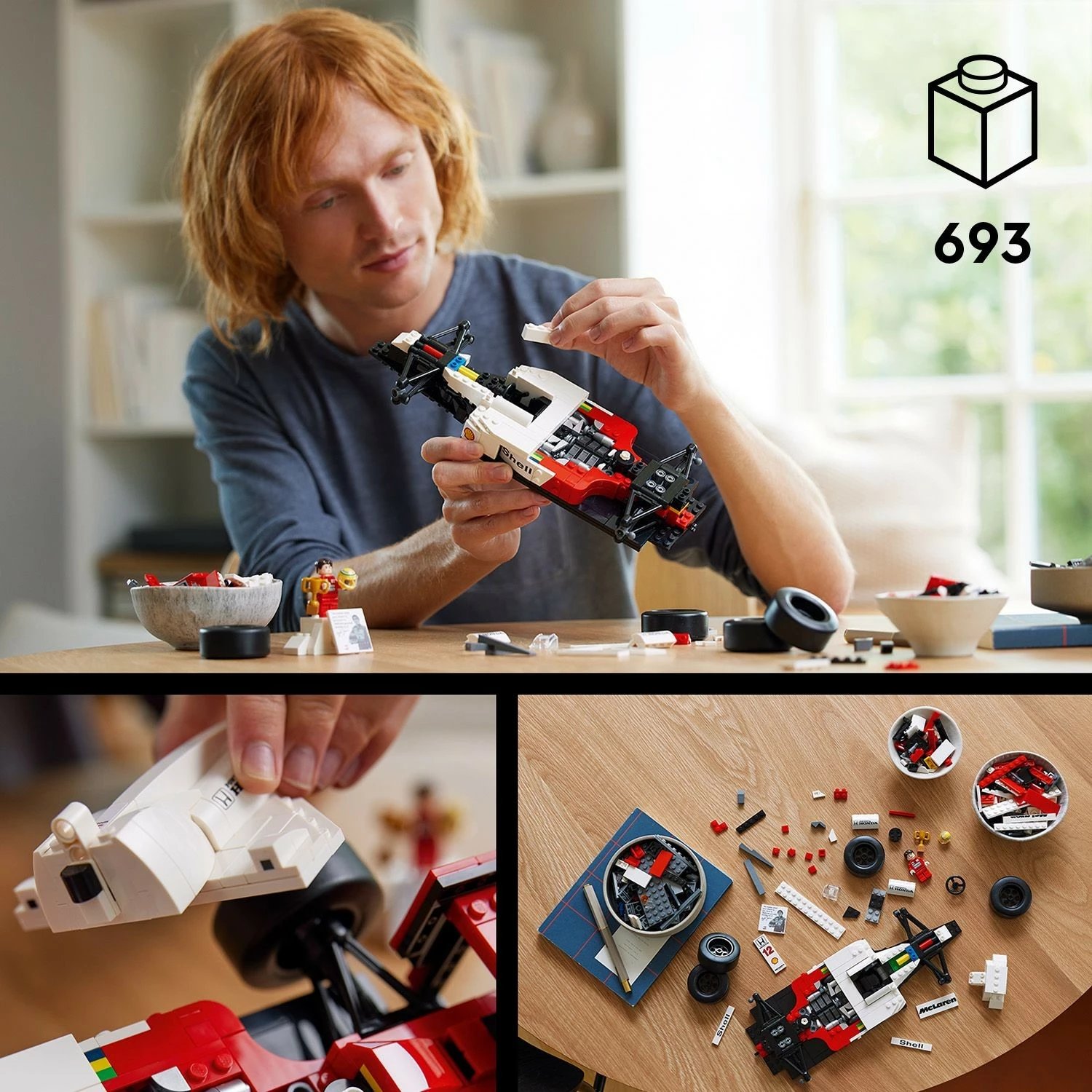 Set ndërtimi LEGO McLaren MP4/4 & Ayrton Senna, 693 pjesë, shumëngjyrësh