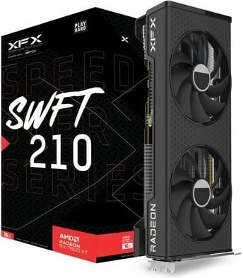 Kartelë grafike XFX SPEEDSTER SWFT 210 Radeon RX 7600 XT 16 GB GDDR6, e zezë