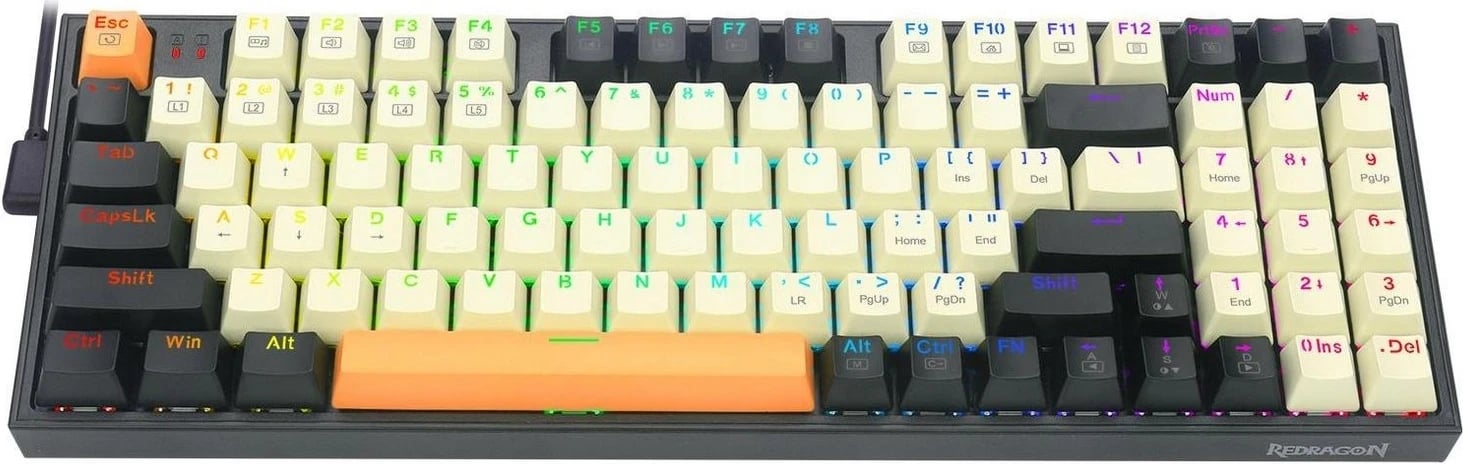 Tastierë mekanike Redragon K636CLO-RGB, RGB, e zezë