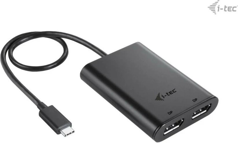 Adapter i-tec USB-C Dual 4K/60Hz (single 8K/30Hz) DP, ngjyrë e zezë