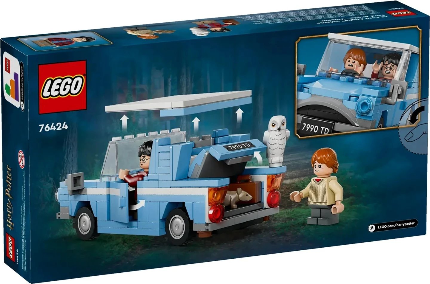 Set LEGO Harry Potter 76424 Flying Ford Anglia, 165 pjesë, Blu