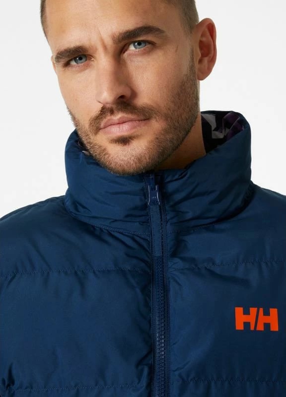 Jakne për meshkuj Helly Hansen YU 23 Revesible Puffer, ngjyrë vjollcë dhe blu marine