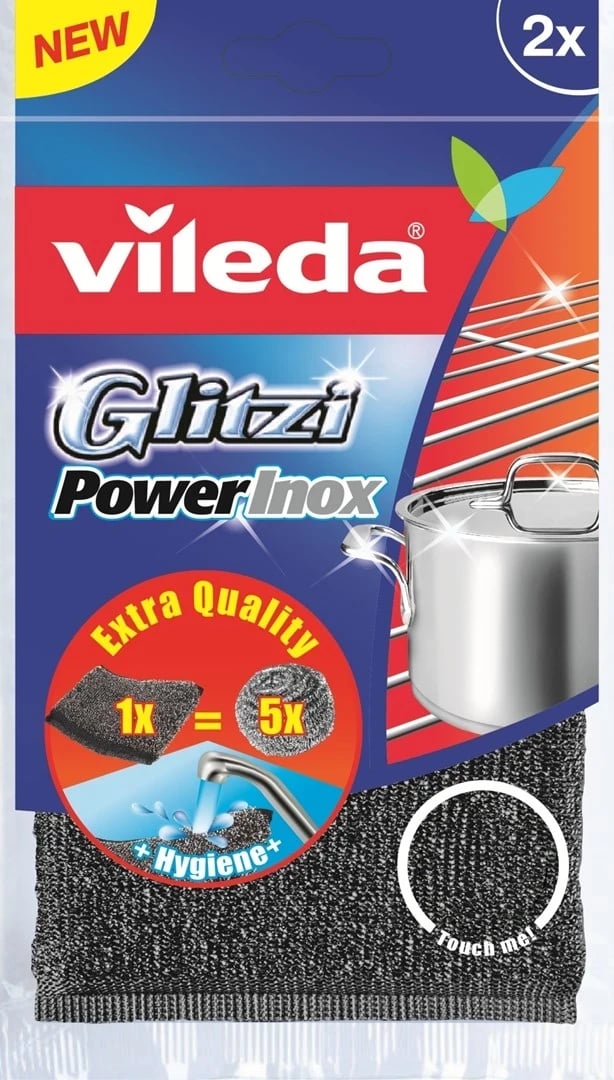 Sfungjerë Vileda Glitzi Power Inox, 2 copë, Gri