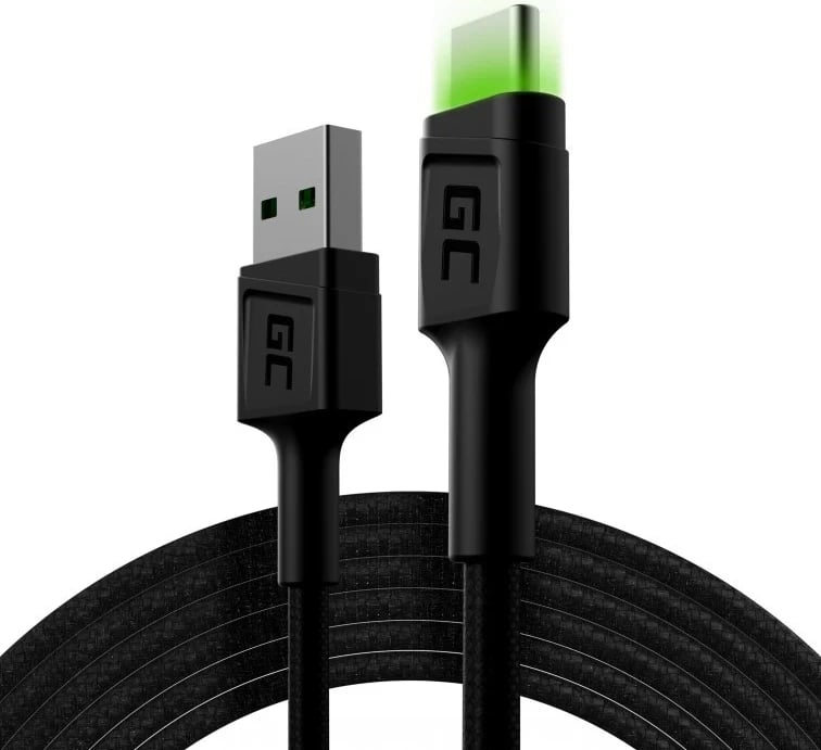 Kabllo Green Cell USB-C, e zezë