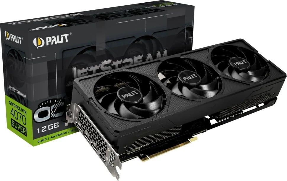 Kartelë grafike Palit GeForce RTX 4070 SUPER JetStream OC 12 GB e zezë