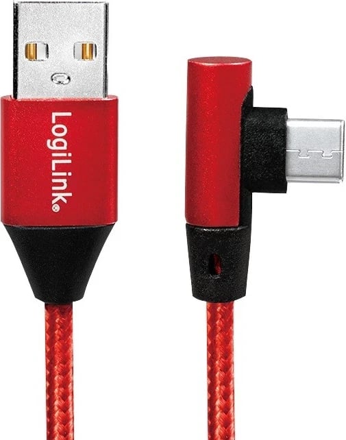 Kabllo USB-C LogiLink, 1.0m, e lakuar, e kuqe