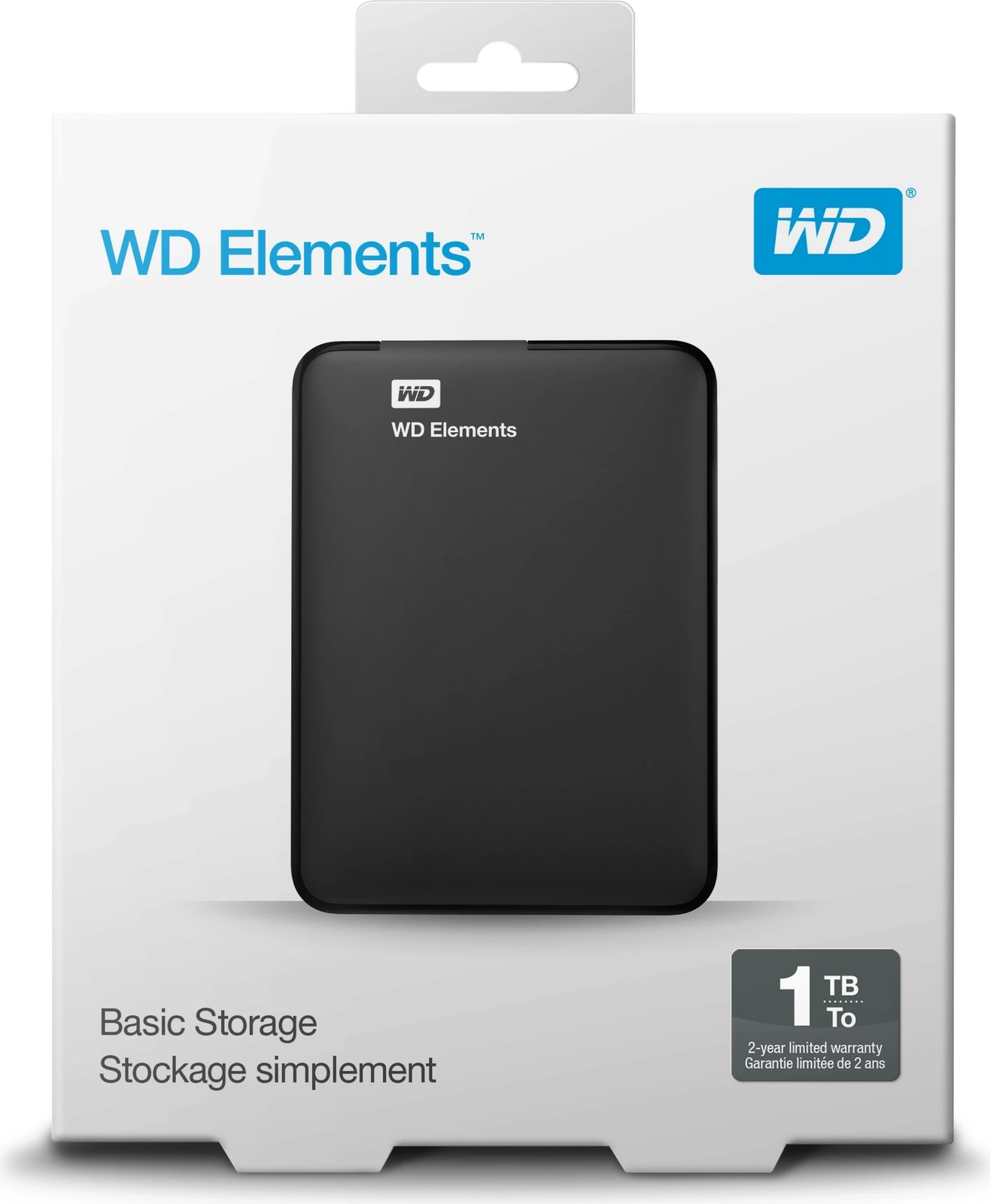 Hard disk portabël Western Digital WD Elements, 1 TB, 2.5", 3.2 Gen 1 (3.1 Gen 1), e zezë