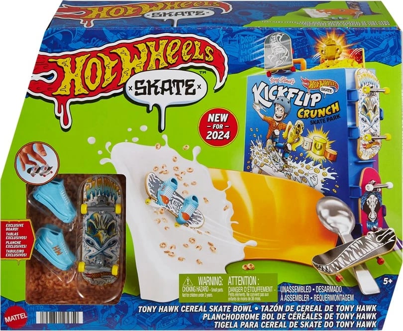 Set lodrash Hot Wheels SKATE Tony Hawk Cereal Skate Bowl, shumëngjyrësh