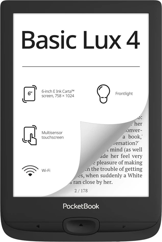 Lexues Librash PocketBook 618 Basic Lux 4, Ngjyrë e Zezë