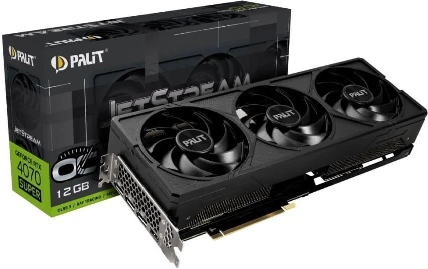 Kartelë grafike Palit GeForce RTX 4070 SUPER JetStream OC 12 GB e zezë