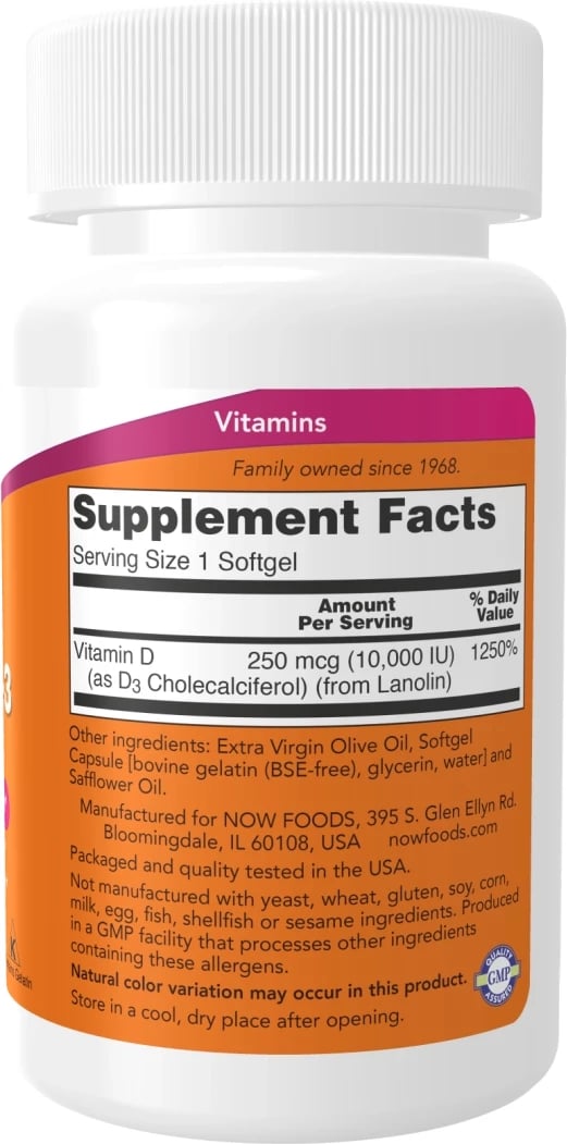 Vitamin D3 10,000 IU, 120 softgels