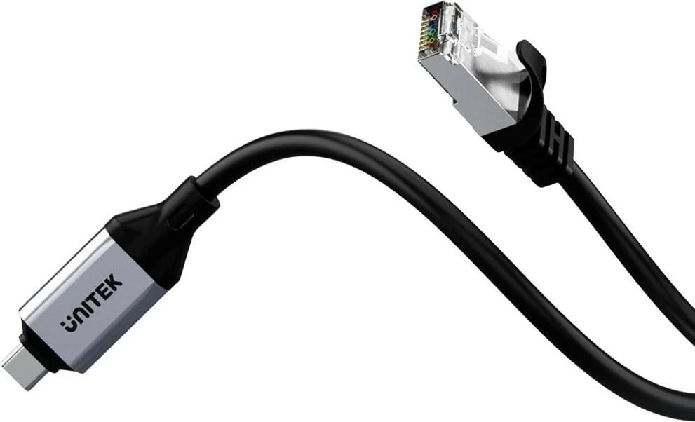 Kabllo  Ethernet Unitek USB C RJ-45 LAN, 2m, e zezë