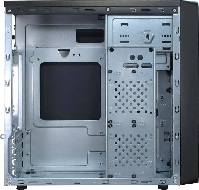 Kasë Inter-Tech MA-01 Micro, Micro Tower, PC, Black, micro ATX, Blue, Case fans