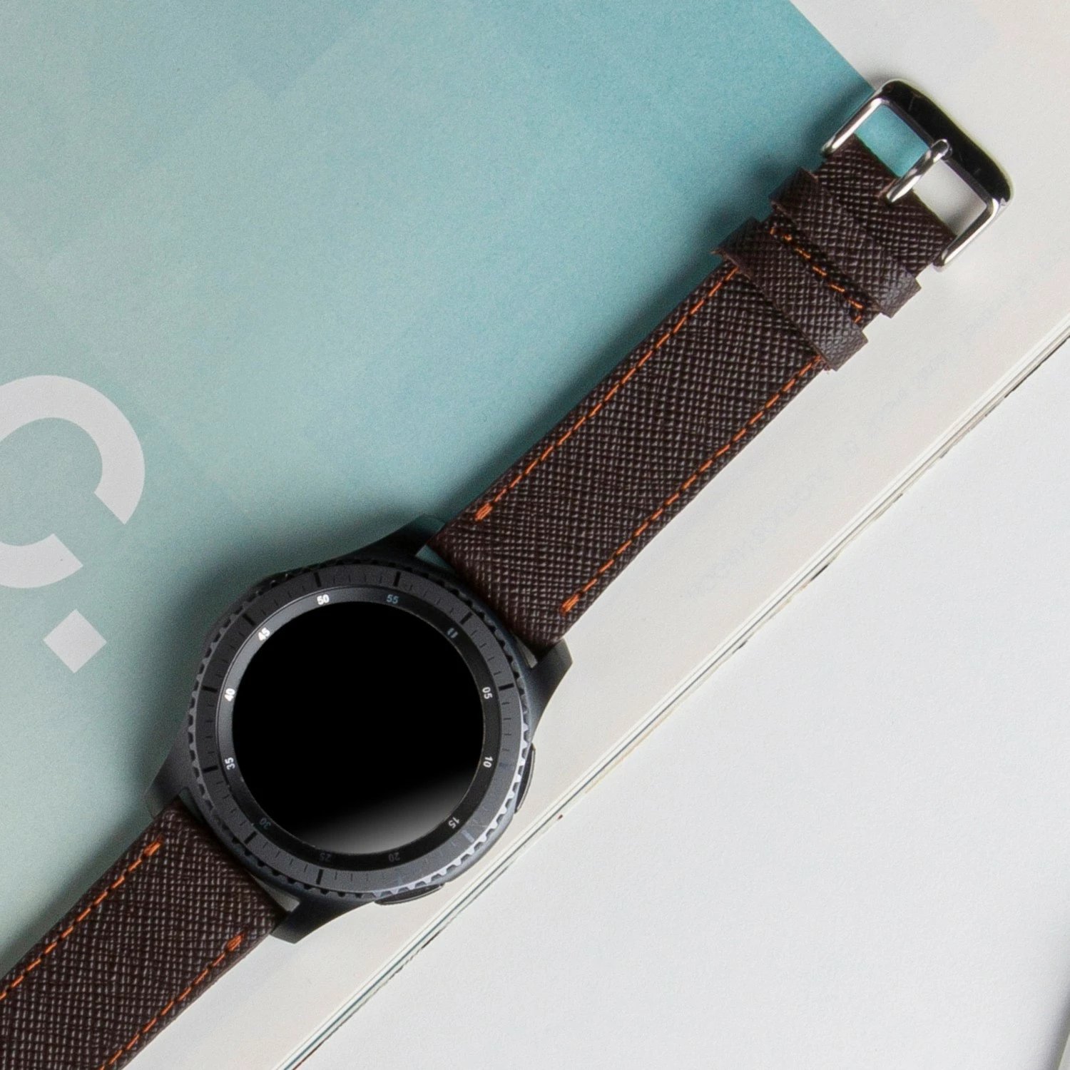 Rrip lëkure për Samsung Galaxy Watch Vagave, kafe