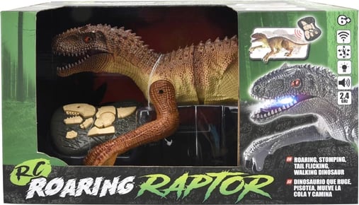 RC Roaring Raptor Brown Remote Control Dinosaur